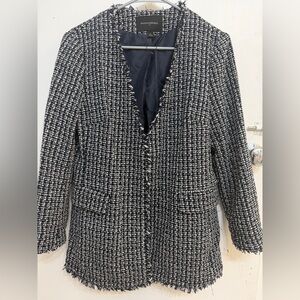 Banana Republic Black and White Tweed Blazer
